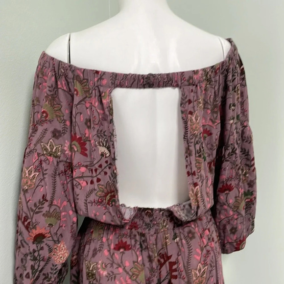 Free People Pretty And Free Romper in mauve color combo size large - Picture 10 of 12